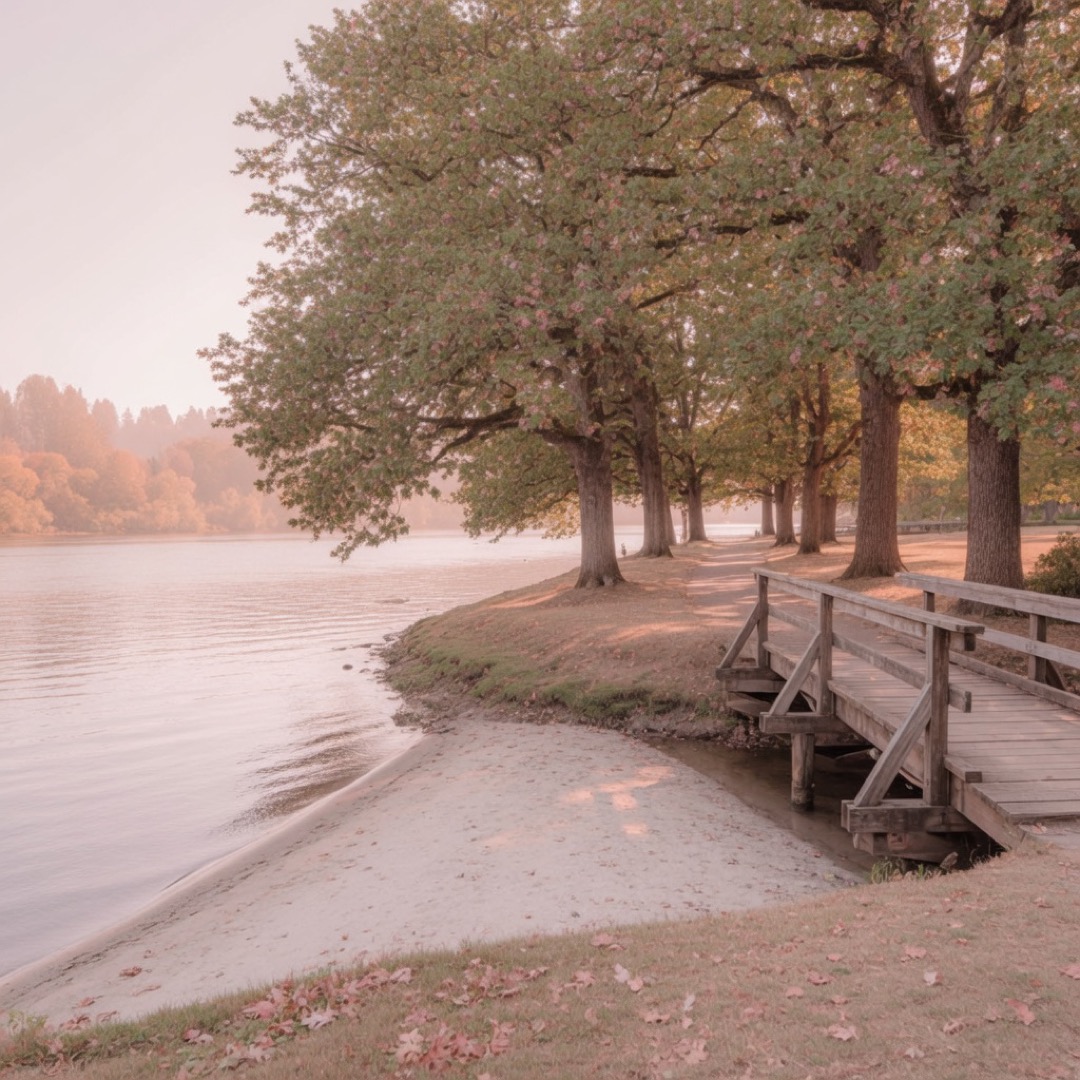 Riverfront green in Sellwood, Portland