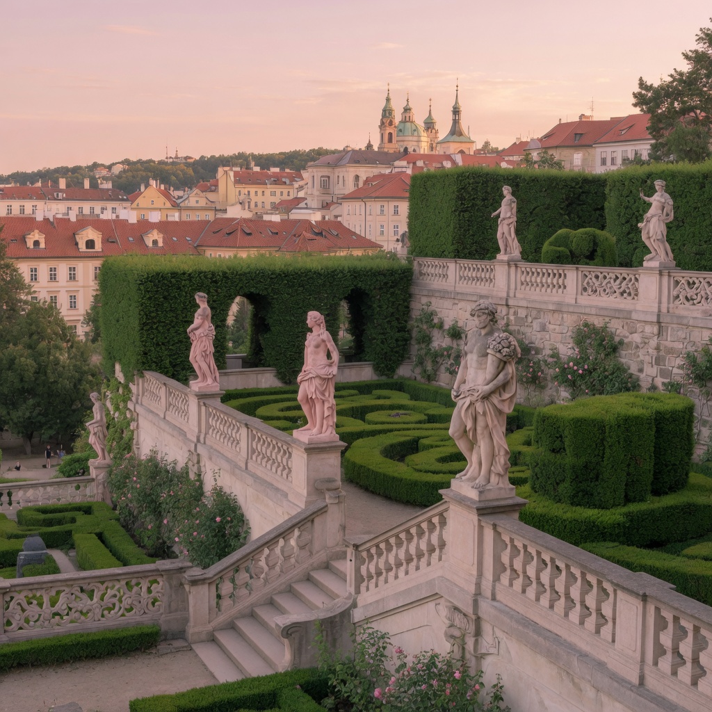 Baroque terraces and sculptures of Vrtba Garden above Malá Strana