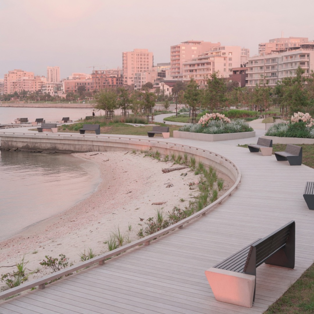 Waterfront path at Crane Cove Park, San Francisco