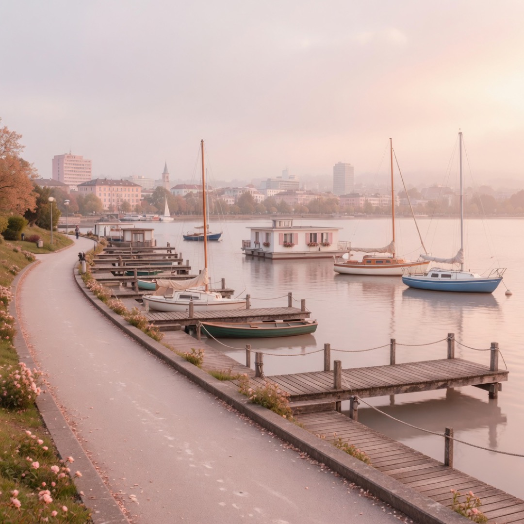 Waterfront path along Lake Union, Seattle