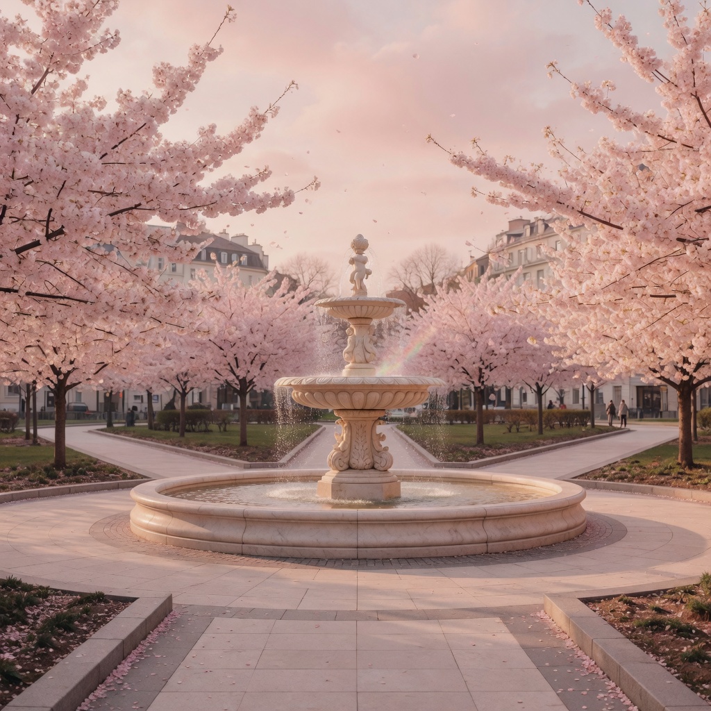Cherry blossom over Kungsträdgården in the city centre