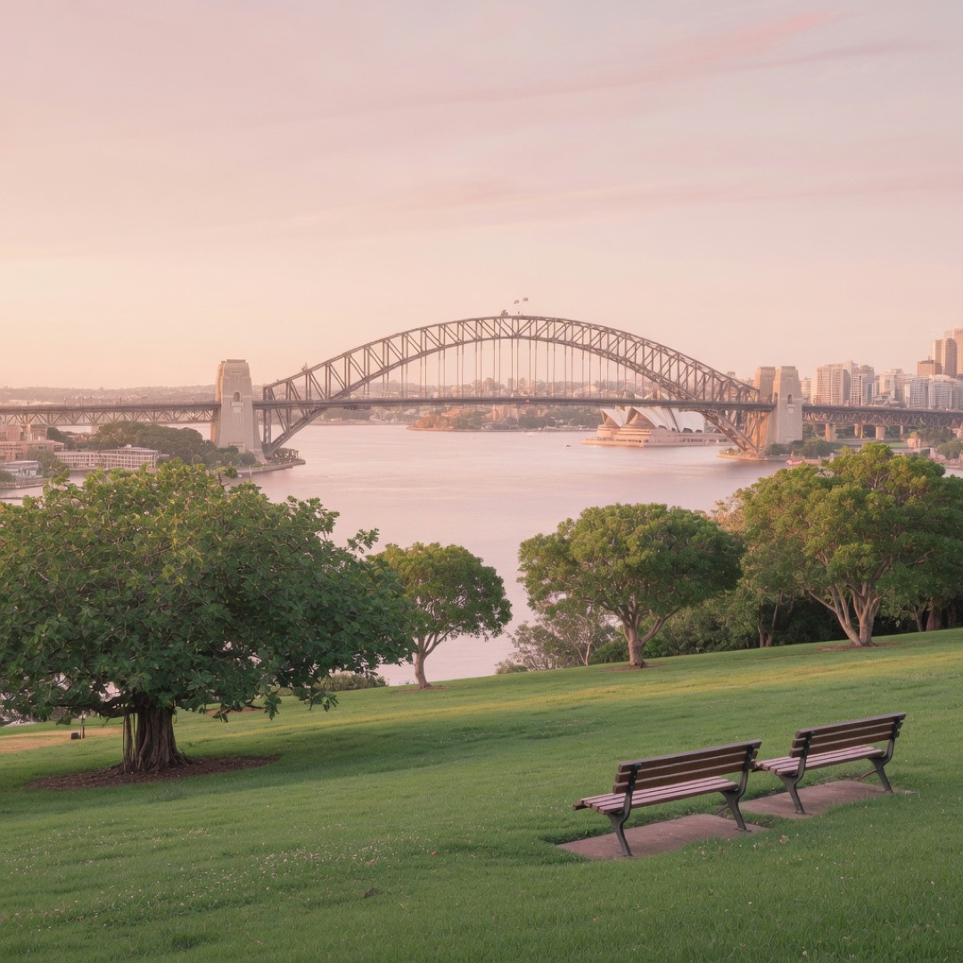 The hilltop lawns of Observatory Park above the harbour
