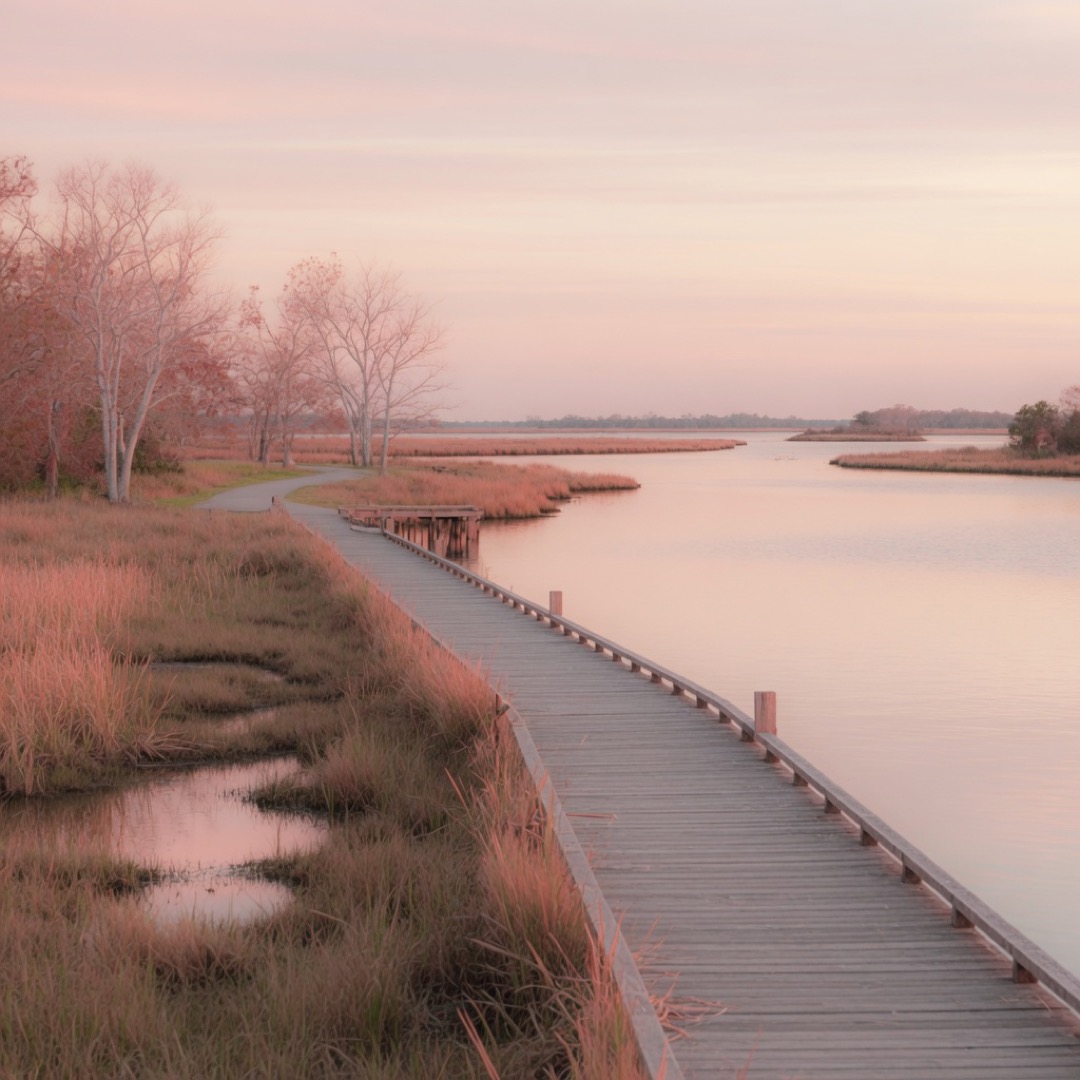 Riverside path along the Anacostia River, Washington