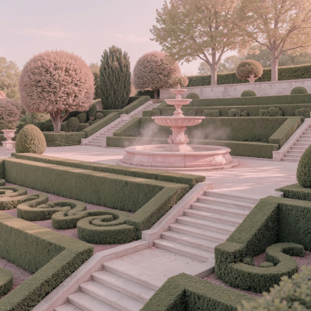 Garden paths at Dumbarton Oaks, Washington